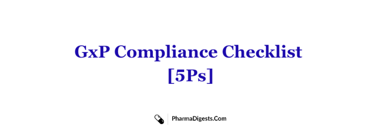 GxP Compliance Checklist | 5 Ps